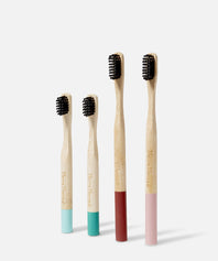 4 Brosses à Dents pour Enfants et Adultes en Bambou