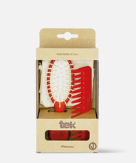 Set de Coiffure 2 pièces en Frêne TEK Rouge