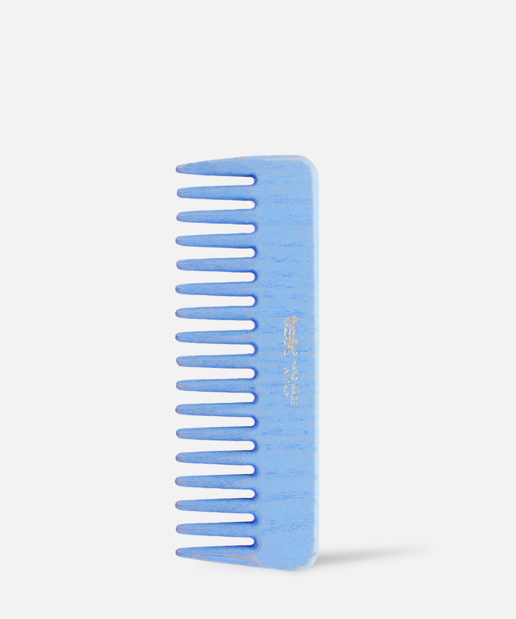 Petit Peigne Démêloir en Frêne TEK Bleu